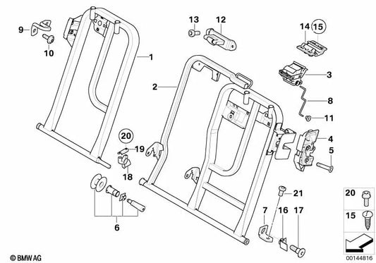 Unité de déverrouillage pour BMW 3 E46, X3 E83, E83N (OEM 52207046451). BMW d'origine