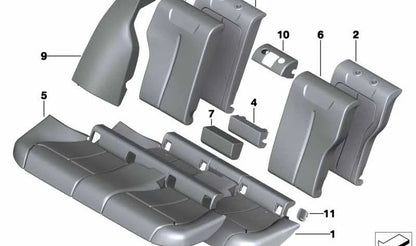 Funda de asiento Schwarz/Rot OEM 52207387726 para BMW 3' F30, F31, F30 LCI, F31 LCI. Original BMW.