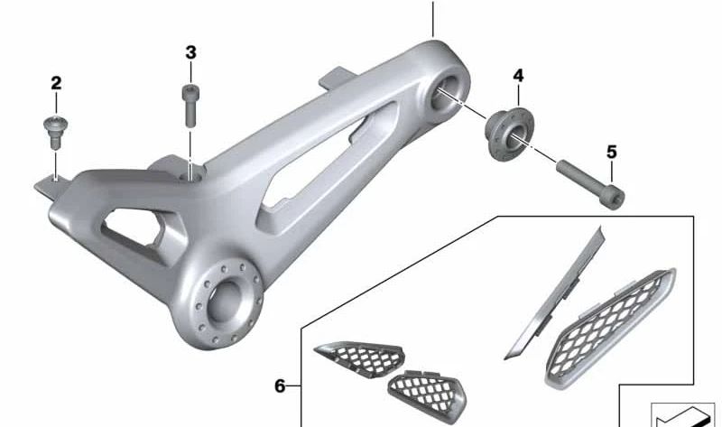 Soporte de sillín del conductor izquierdo OEM 46638404119 para motos BMW R nineT, R nineT Pure, R nineT Scrambler, R nineT Racer, R nineT Urban G/S. Original BMW Motorrad.