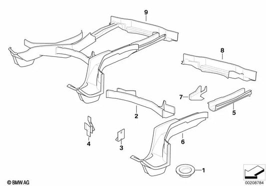 Rechte hintere Querleiste für BMW E31 (OEM 41118152996). Original BMW.