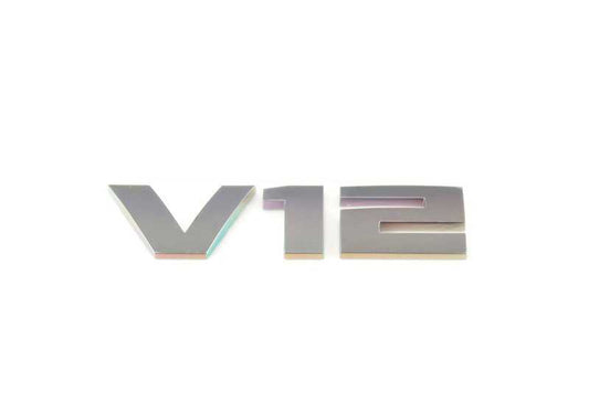 Emblema V12 GREE CERIO OEM 51148072626 per BMW G12 e G12N. BMW originale.