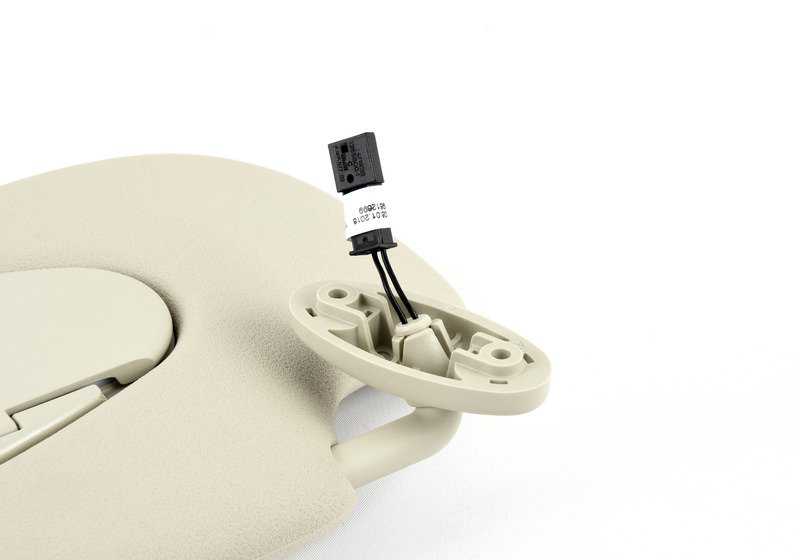 Links Parasol mit leichtem Beige Label OEM 51169812699 für Mini Countryman R60 und Paceman R61. Original Mini.