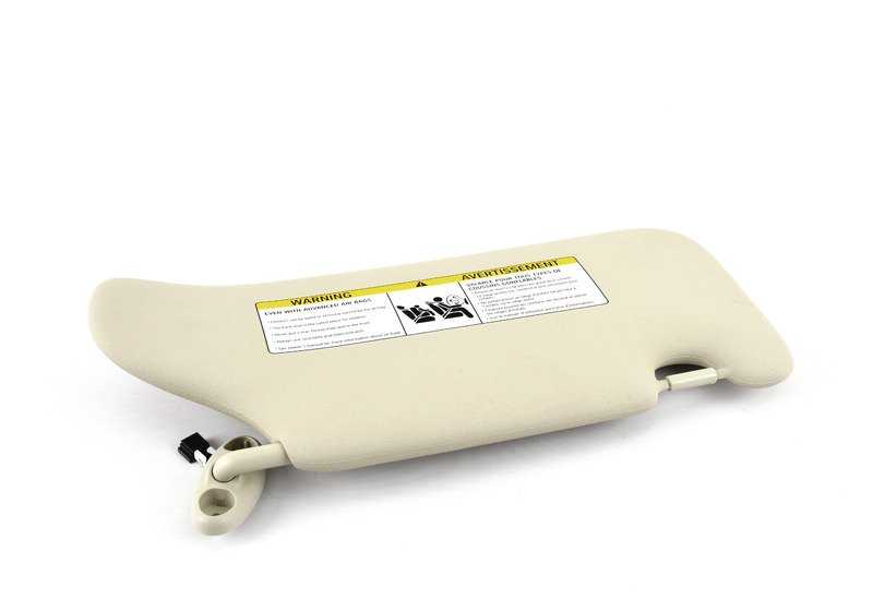 Links Parasol mit leichtem Beige Label OEM 51169812699 für Mini Countryman R60 und Paceman R61. Original Mini.