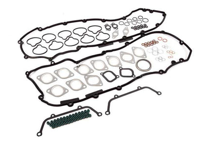 Juego de juntas de culata sin amianto OEM 11120392976 para BMW E60, E61, E63, E64. Compatible con motores específicos de 5 y 6 cilindros. Original BMW.