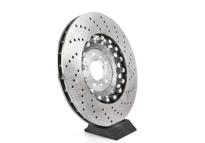 Disco de freno ventilado y perforado izquierdo OEM 34217991103 para BMW F90 (M5), F91 (M8 Competition), F92 (M8 Competition), F93 (M8 Competition). Original BMW.