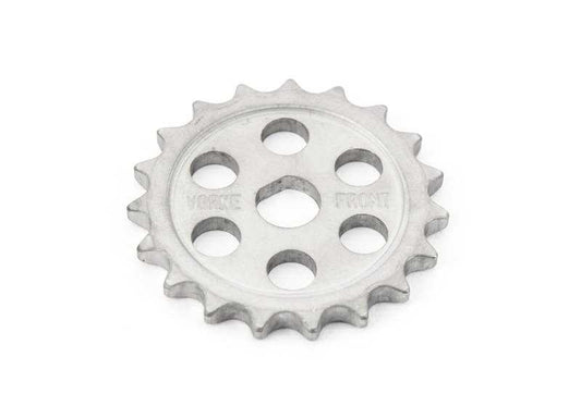 Oil pump sprocket for BMW E46, E90, E91, E92, E93, E39, E60, E61, E63, E64, E38, E65, E66, E83, E53, E70, E71 (OEM 11412247304). Genuine BMW