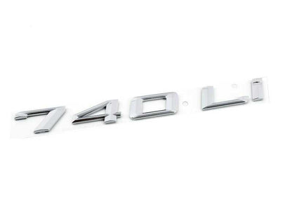 Emblema trasero "740Li" OEM 51147187129 para BMW Serie 7 F02 (modelos 740Li y 740Li xDrive). Compatible con motores N54 y N55. Original BMW.