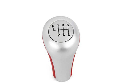 Pomo de cambio cuero/aluminio rojo OEM 25117504352 para BMW Z8 E52. Original BMW.