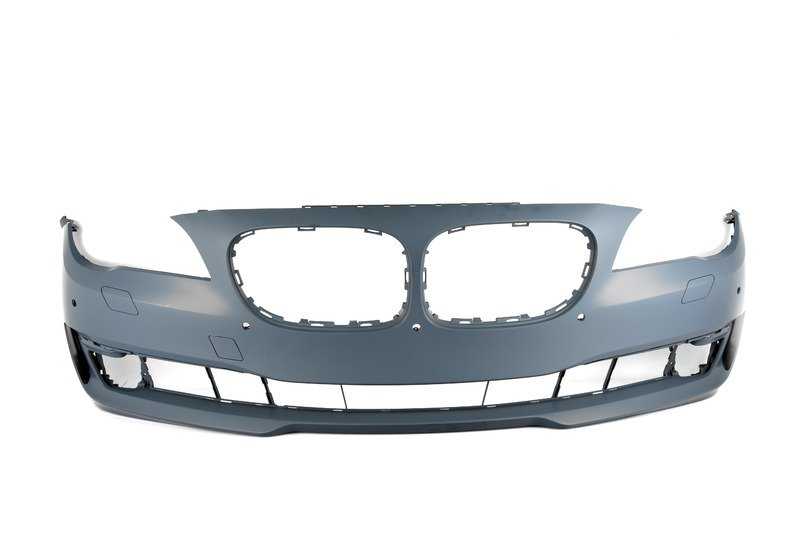 Parachoques delantero imprimado OEM 51117332264 para BMW F01, F02. Compatible con sensores PDC y Side View. Original BMW.