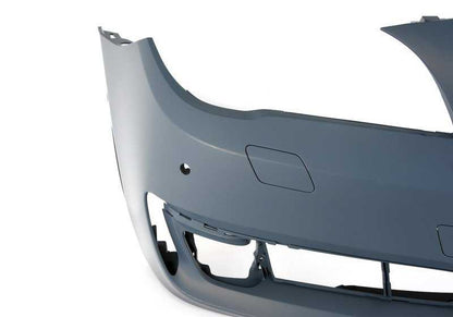 Parachoques delantero imprimado OEM 51117332264 para BMW F01, F02. Compatible con sensores PDC y Side View. Original BMW.