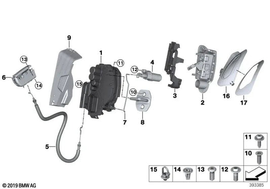 Right Träger Betätigung for BMW I12, I12N, I15 (OEM 51217340874). Genuine BMW