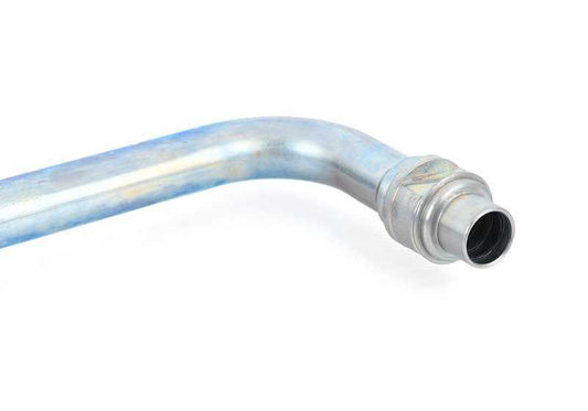Tubo de aceite motor OEM 17223448667 para BMW X3 E83 2.5si y 3.0si (producción 2006-2010). Conexión del radiador de aceite delantero. Original BMW.
