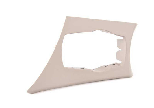 Embellecedor central beige para unidad de control OEM 51169181075 para BMW E81, E82, E87N, E88. Original BMW.