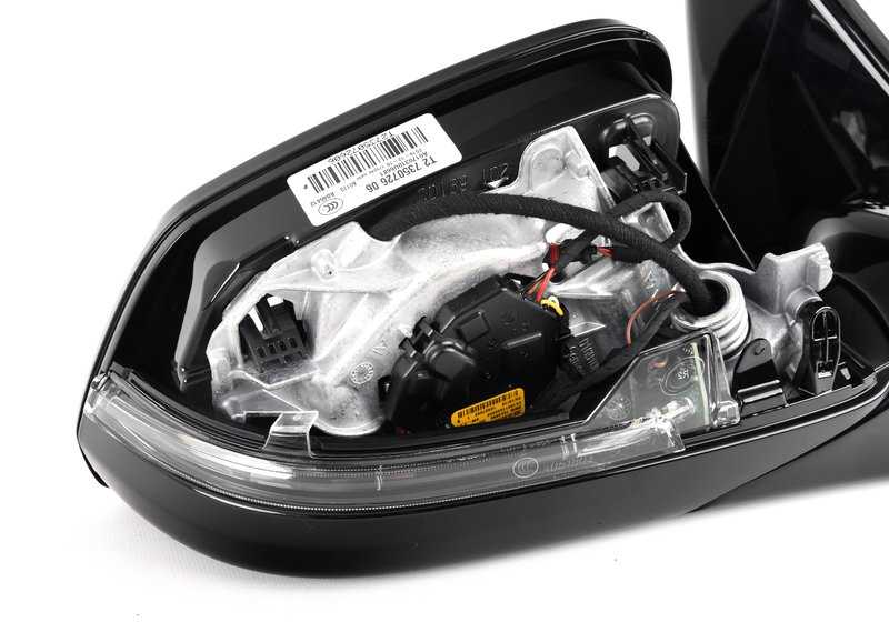 Right retrovisor without heating glass Shadow-Line Oem 51167350726 for BMW F10, F11, F18 (Series 5). Original BMW.