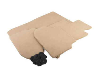 Beige OEM velvet carpets 51477351386 for BMW F10N and F11N (5 LCI Berlina and Touring series with XDRive). Full front and rear game. Original BMW.