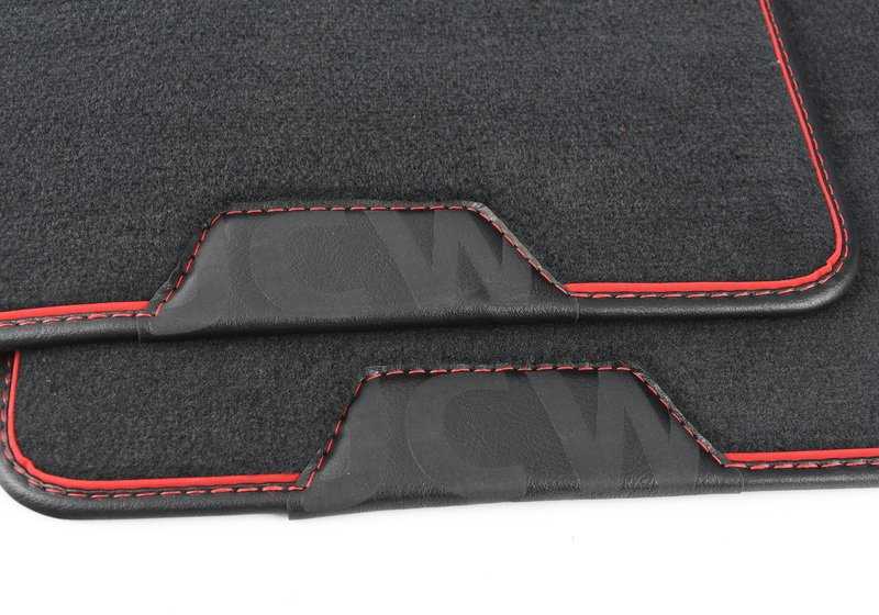 Alfombrillas textiles delanteras JCW OEM 51472469125 para MINI F56, F55, F57, F66... y más. Original MINI.