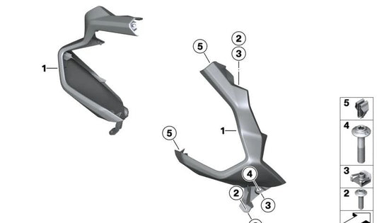 Protección de mano izquierda OEM 46637924141 para motos BMW K1600 GT, K1600 GTL, K1600 Bagger. Original BMW Motorrad.