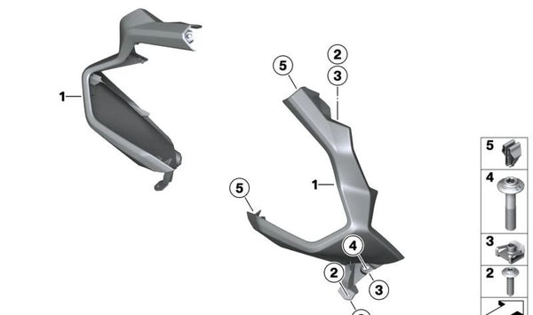Protección de mano izquierda OEM 46637924141 para motos BMW K1600 GT, K1600 GTL, K1600 Bagger. Original BMW Motorrad.