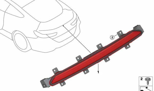 Luz de freno trasera central OEM 63257445770 para BMW F91 y G14 (Serie 8). Original BMW.