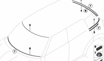 Embellecedor ventanilla fija izquierda OEM 51379810471 para MINI R60, R61. Original MINI.
