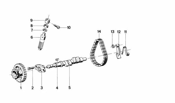 Árbol de levas OEM 11311262999 para BMW R50. Original BMW.
