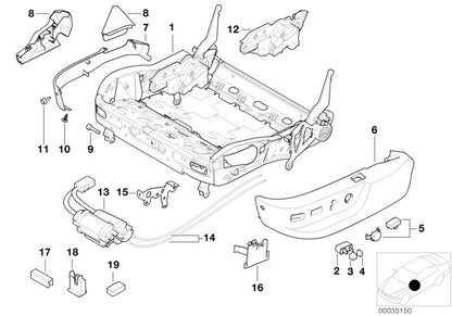 Innenabdeckung für die BMW 5 E39 -Serie, 7 E38 -Serie (OEM 52107058021). Original BMW