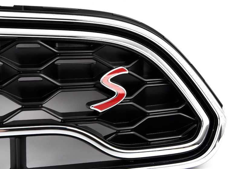 Rejilla decorativa del capó delantero OEM 51137405406 para MINI F60 Cooper S (2016-2020). Original MINI.