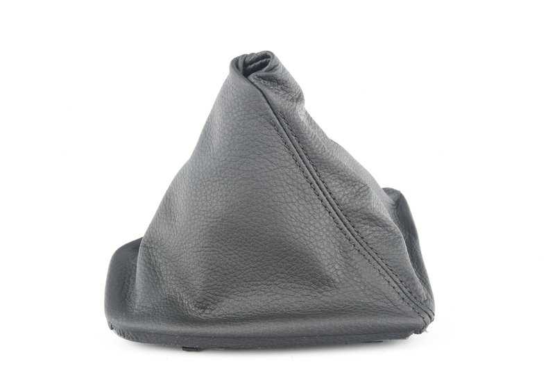 Funda de cuero para palanca de cambios OEM 25117587478 para BMW E60, E61. Color negro. Recambio original BMW.