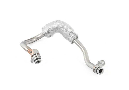 Tubo retorno refrigeración turbo OEM 11537563707 para BMW F01,F02,E71 con motor N54. Compatible con 740i, 740Li, xDrive35i. Original BMW.