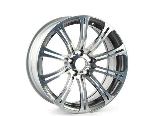 Llanta original BMW 19" M Doble Radio 220 plateada OEM 36112283555 para BMW E90, E92, E93 M3. Delantera 8,5x19 ET29. Compatible con sensores RDC. Original BMW.