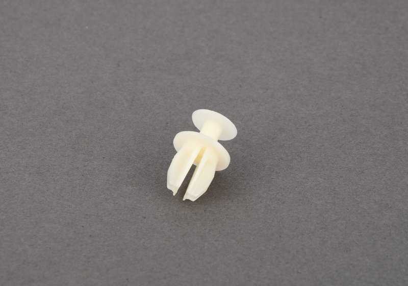 OEM plastic clip 61131382239 for BMW E90, E92, E93, E34, F07, F10, F11, F18, F06, F12, F13, E32, F01, F02, F04. Holds covered and cables. Original BMW.