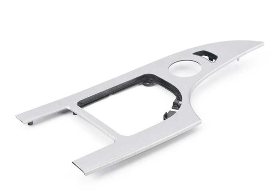 Moldura decorativa consola central aluminio OEM 51167896935 para BMW E60, E61. Original BMW.