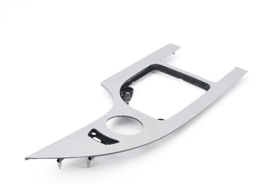 Moldura decorativa consola central aluminio OEM 51167896935 para BMW E60, E61. Original BMW.