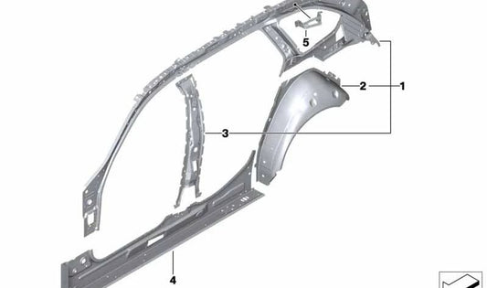 Membro lateral interno esquerdo para BMW F90, G30, G31 (OEM 41007453081). BMW originais.