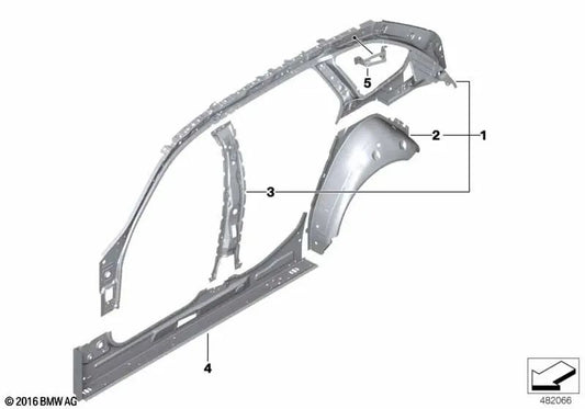 Pilar B Interno a sinistra per BMW F90, G30, G31, G38 (OEM 41007498973). BMW originale.
