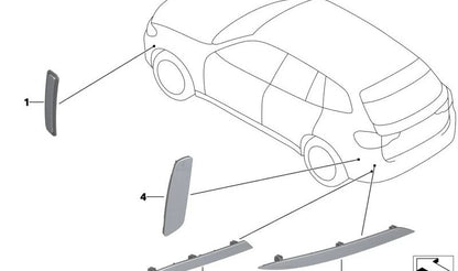 Reflector lateral izquierdo OEM 63147411973 para BMW G01, F97, G02, F98. Original BMW.