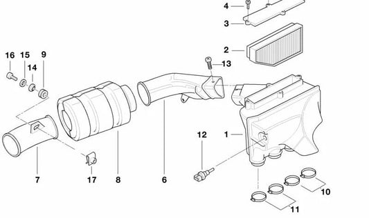 Silenciador de admissão OEM 13717672579 para motocicletas BMW K 1200 LT e K 1200 RS (K589). BMW Motorrad original.