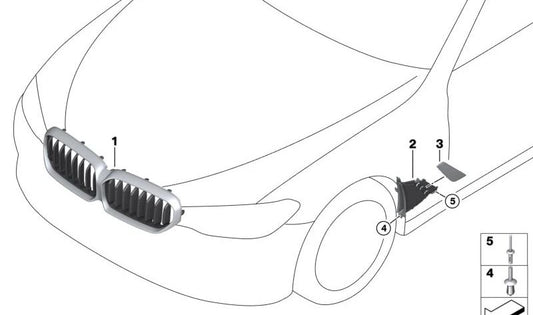 OEM 51139464210 Griglia decorativa frontale per BMW G30, G31. BMW originale.