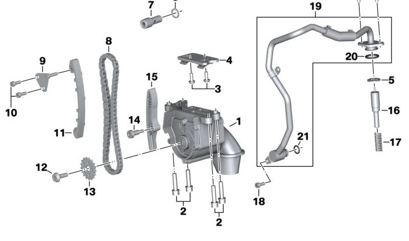 Bomba de aceite OEM 11418409783 para BMW Motorrad R18, R18 Classic, R18 Roctane, R18 B, R18 Transcontinental. Original BMW Motorrad.