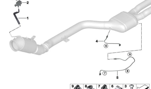 Sensor de temperatura de gases de escape OEM 11788744988 para BMW G01, G08, G02. Original BMW.