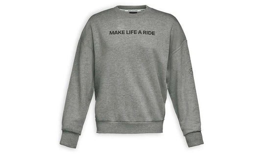 Felpa Make Life a Ride grigio melange taglia XL OEM 76615A815F5 per BMW. BMW Motorrad originale.