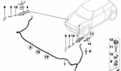 Tuerca de chapa OEM 51642756059 para MINI R56, R55 Clubman, R57 Cabrio, R58 Coupé, R59 Roadster… y más. Original MINI.