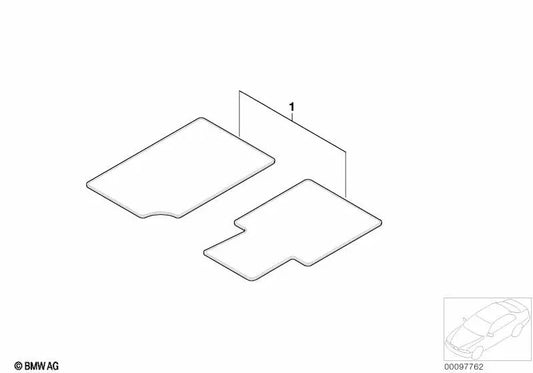 Velour car mat set with compass rose for BMW Z4 E85, E86 (OEM 51477918321). Original BMW.