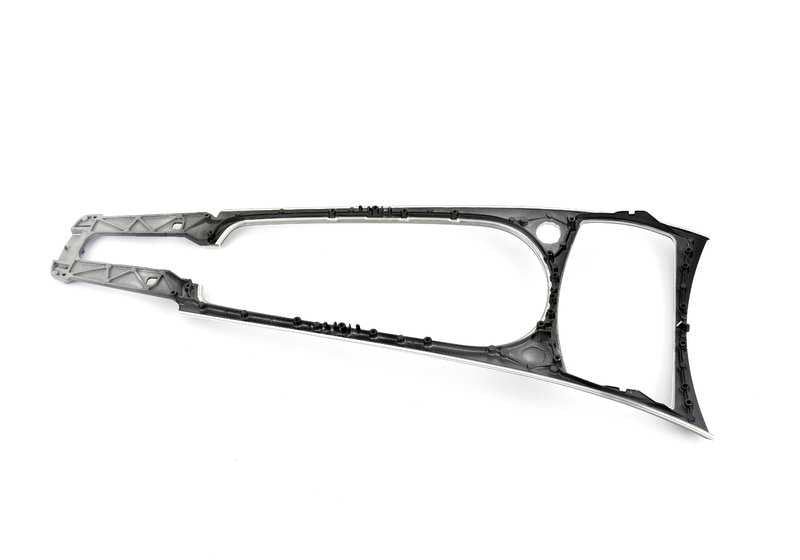 Embellecedor aluminio consola central OEM 51167053112 para BMW Z4 E85, E86. Acabado original en aluminio. Original BMW.