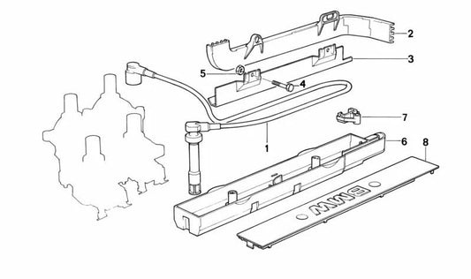 Conjunto de cabos de ignição OEM 12121721934 para BMW E30, E28, E24, E23. BMW original.