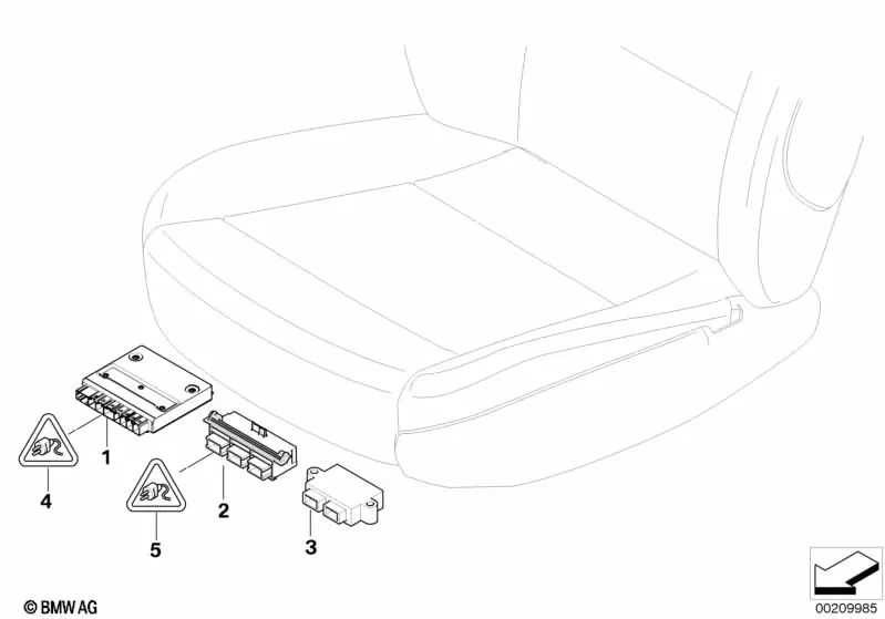 Módulo de assento BMW E60, E61, E65, E66, E70, E71, E72 (OEM 61359196934). BMW original