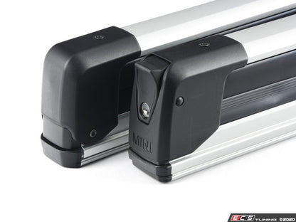 Rack lateral extensível para esqui e snowboard com trava antirroubo OEM 82722326528 para MINI R50, R53, R56, F55, F56, Clubman R55/F54, Countryman R60/F60/U25, Paceman R61... e muito mais. MINI originais.