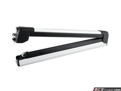 Rack lateral extensível para esqui e snowboard com trava antirroubo OEM 82722326528 para MINI R50, R53, R56, F55, F56, Clubman R55/F54, Countryman R60/F60/U25, Paceman R61... e muito mais. MINI originais.