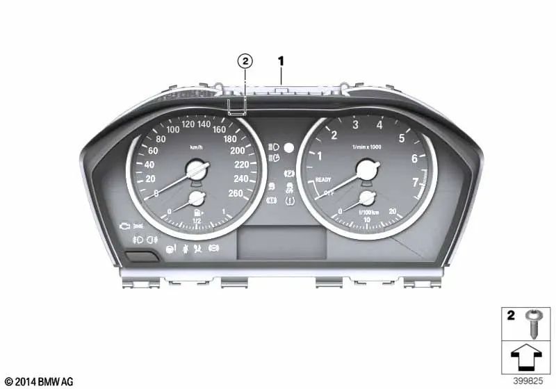 Instrument cluster for BMW 2 Series F45, F46, X1 F48 (OEM 62105A03E63). Original BMW