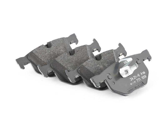 Juego de pastillas de freno con sensor OEM 34212413041 para BMW E70, E71, F15, F16. Original BMW.